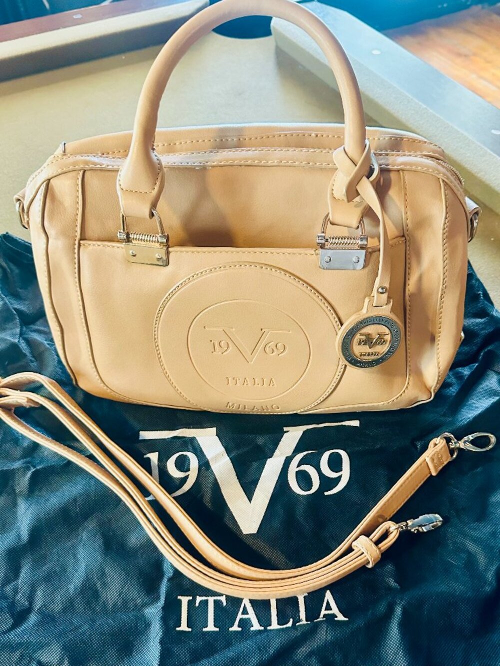 Versace 19.69 Beige Nude Satchel Crossbody Bag